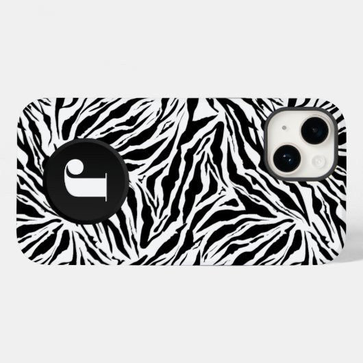 Monogram Zebra Afdrukken Case-Mate iPhone Case (Achterkant (horizontaal))