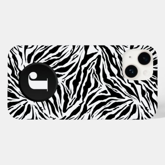 Monogram Zebra Afdrukken Case-Mate iPhone Case (Achterkant (horizontaal))