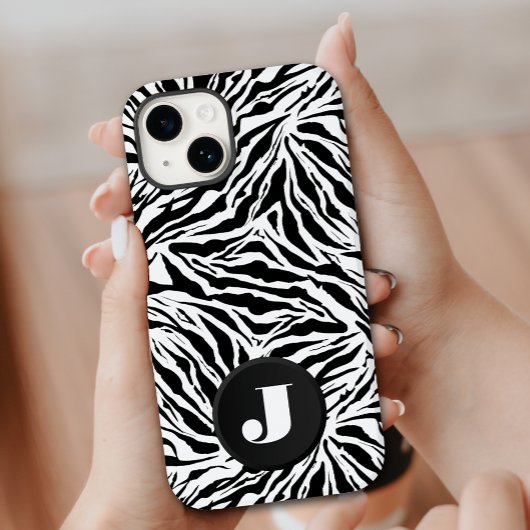 Monogram Zebra Afdrukken iPhone Hoesje