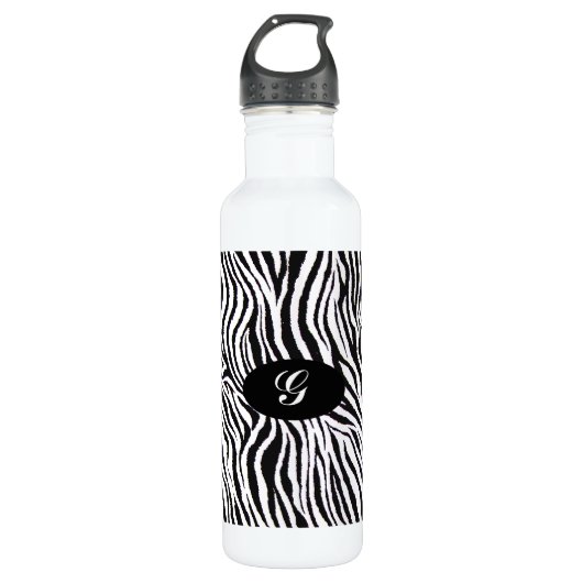 MONOGRAM ZEBRA AFDRUKWATERFLES WATERFLES  (Voorkant)