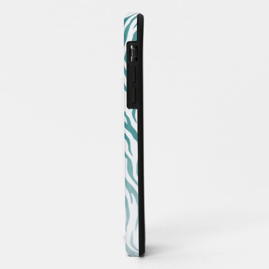 Monogram Zebra Dierlijke Patroon Blauwgroen Case-Mate iPhone Case (Achterkant/links)