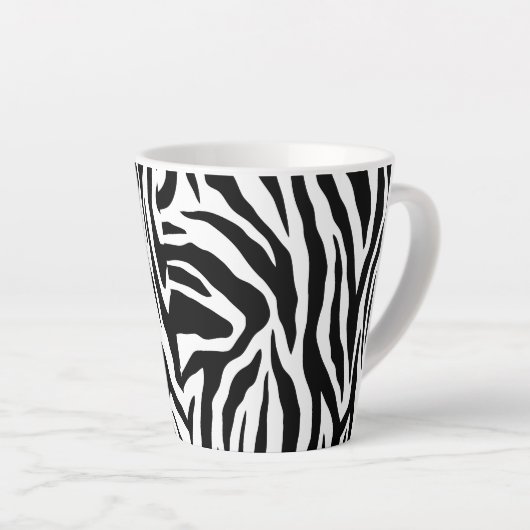 Monogram Zebra dierpatroon Latte Mok (Rechterhoek)