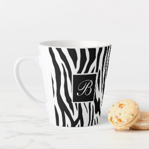 Monogram Zebra dierpatroon Latte Mok