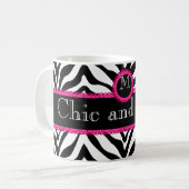 Monogram zebra en kant Chic en Sassy Koffiemok (Voorkant links)