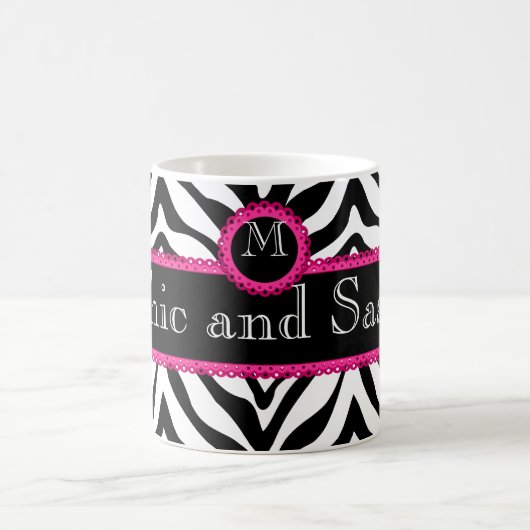 Monogram zebra en kant Chic en Sassy Koffiemok (Center)