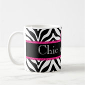 Monogram zebra en kant Chic en Sassy Koffiemok (Links)