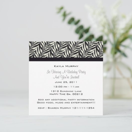 Monogram Zebra Kaart (Staand voorkant)