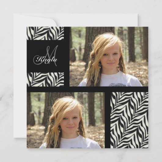 Monogram Zebra Kaart (Achterkant)