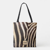 Monogram Zebra met laag oppervlak afdrukken Canvas Tote Bag (Achterkant)