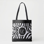 Monogram Zebra Pattern met Leather Trim Canvas tas (Voorkant)