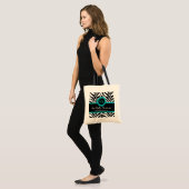 Monogram Zebra Print & Aqua Lace Tote Bag (Voorkant (model))