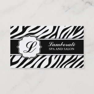 Monogram Zebra Print Hair Stylist Hairdresser Visitekaartje