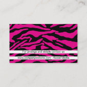 Monogram | Zebra Print (hot roze) Visitekaartje (Achterkant)