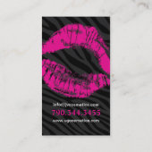 MONOGRAM ZEBRA PRINT MAKEUP ARTIST VISITEKAARTJE (Achterkant)