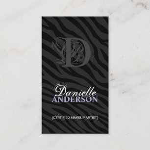 MONOGRAM ZEBRA PRINT MAKEUP ARTIST VISITEKAARTJE