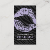 MONOGRAM ZEBRA PRINT MAKEUP ARTIST VISITEKAARTJE (Achterkant)