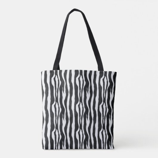 Monogram Zebra Print Pattern Tote Bag (Achterkant)