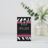 Monogram Zebra Print Visitekaartje (Staand voorkant)