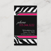 Monogram Zebra Print Visitekaartje (Achterkant)