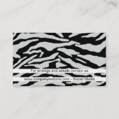 Monogram | Zebra Print Visitekaartje (Achterkant)