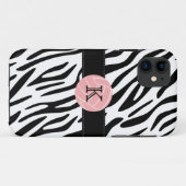 Monogram Zebra Print Volleyball iPhone 5 Hoesje (Achterkant (horizontaal))