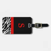 Monogram Zebra Stripe met rood Bagagelabel (Voorkant horizontaal)