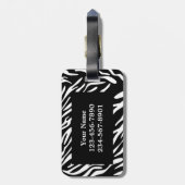 Monogram Zebra Stripe met rood Bagagelabel (Achterkant verticaal)