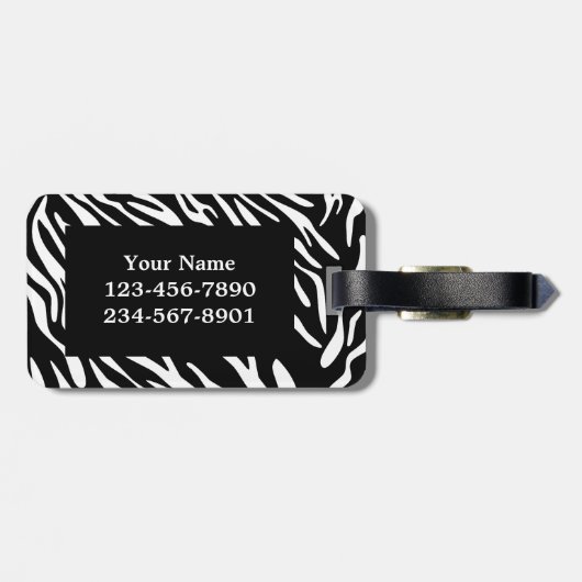 Monogram Zebra Stripe met rood Bagagelabel (Achterkant horizontaal)