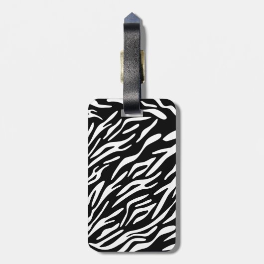 Monogram Zebra Stripe met roze Bagagelabel (Achterkant verticaal)