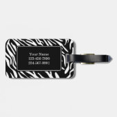 Monogram Zebra Stripe met roze Bagagelabel (Achterkant horizontaal)