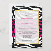 Monogram/Zebra Stripes Wedding Invitting Kaart (Achterkant)