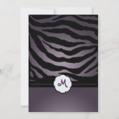 Monogram/Zebra Stripes Wedding Invitting Kaart (Voorkant)