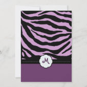 Monogram/Zebra Stripes Wedding Invitting Kaart (Voorkant)