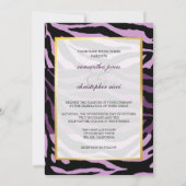 Monogram/Zebra Stripes Wedding Invitting Kaart (Achterkant)