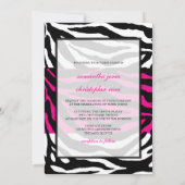 Monogram/Zebra Stripes Wedding Invitting Kaart (Achterkant)