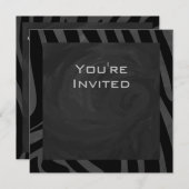 Monogram Zebra zwart en grijs Kaart (Voorkant / Achterkant)