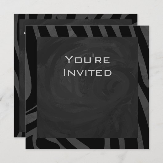 Monogram Zebra zwart en grijs Kaart (Voorkant / Achterkant)