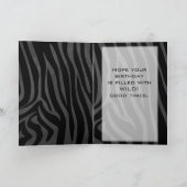 Monogram Zebra zwart en grijs Kaart (Binnen)