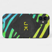 Monogram Zebra, zwart en regenboogdruk Case-Mate iPhone Case (Achterkant (horizontaal))