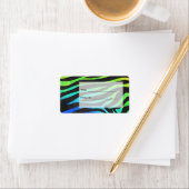 Monogram Zebra, zwart en regenboogdruk Etiket (Insitu)