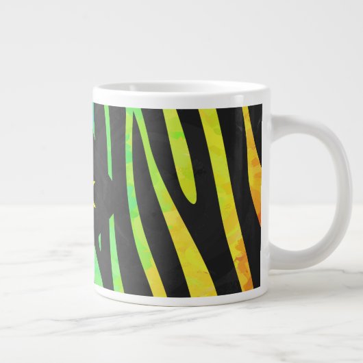 Monogram Zebra, zwart en regenboogdruk Grote Koffiekop (Rechts)