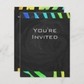 Monogram Zebra, zwart en regenboogdruk Kaart (Voorkant / Achterkant)