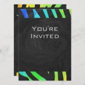 Monogram Zebra, zwart en regenboogdruk Kaart (Voorkant / Achterkant)