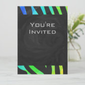 Monogram Zebra, zwart en regenboogdruk Kaart (Staand voorkant)