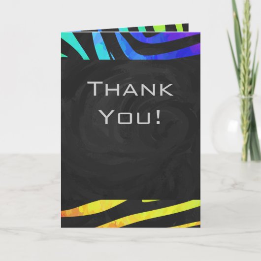 Monogram Zebra, zwart en regenboogdruk Kaart (Voorkant)