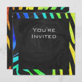 Monogram Zebra, zwart en regenboogdruk Kaart (Voorkant / Achterkant)