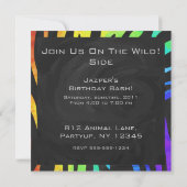 Monogram Zebra, zwart en regenboogdruk Kaart (Achterkant)