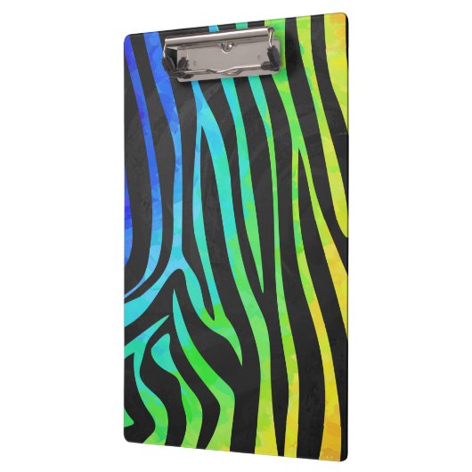 Monogram Zebra, zwart en regenboogdruk Klembord (Links)