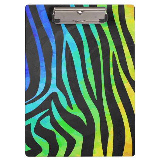 Monogram Zebra, zwart en regenboogdruk Klembord (Voorkant)