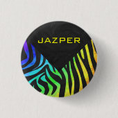 Monogram Zebra, zwart en regenboogdruk Ronde Button 3,2 Cm (Voorkant)